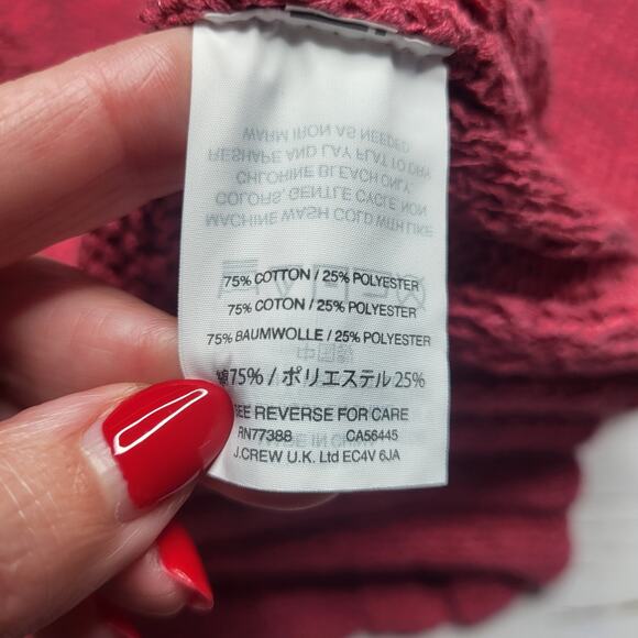 J. Crew Wide Rib Crewneck Knit Sweater Cotton Blend Cropped Lightweight Small - Picture 7 of 8